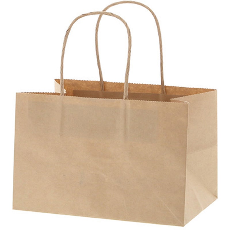 20-13 手提げ紙袋 オブロングバッグ HEIKO 未晒無地色 幅200mmマチ