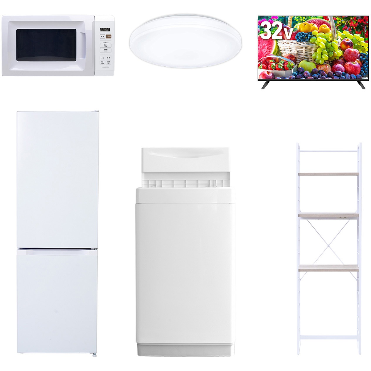 106L6DJ32TVDKZCS8テンWH5 【家電セット】6点セット (6kg洗濯機 157L 