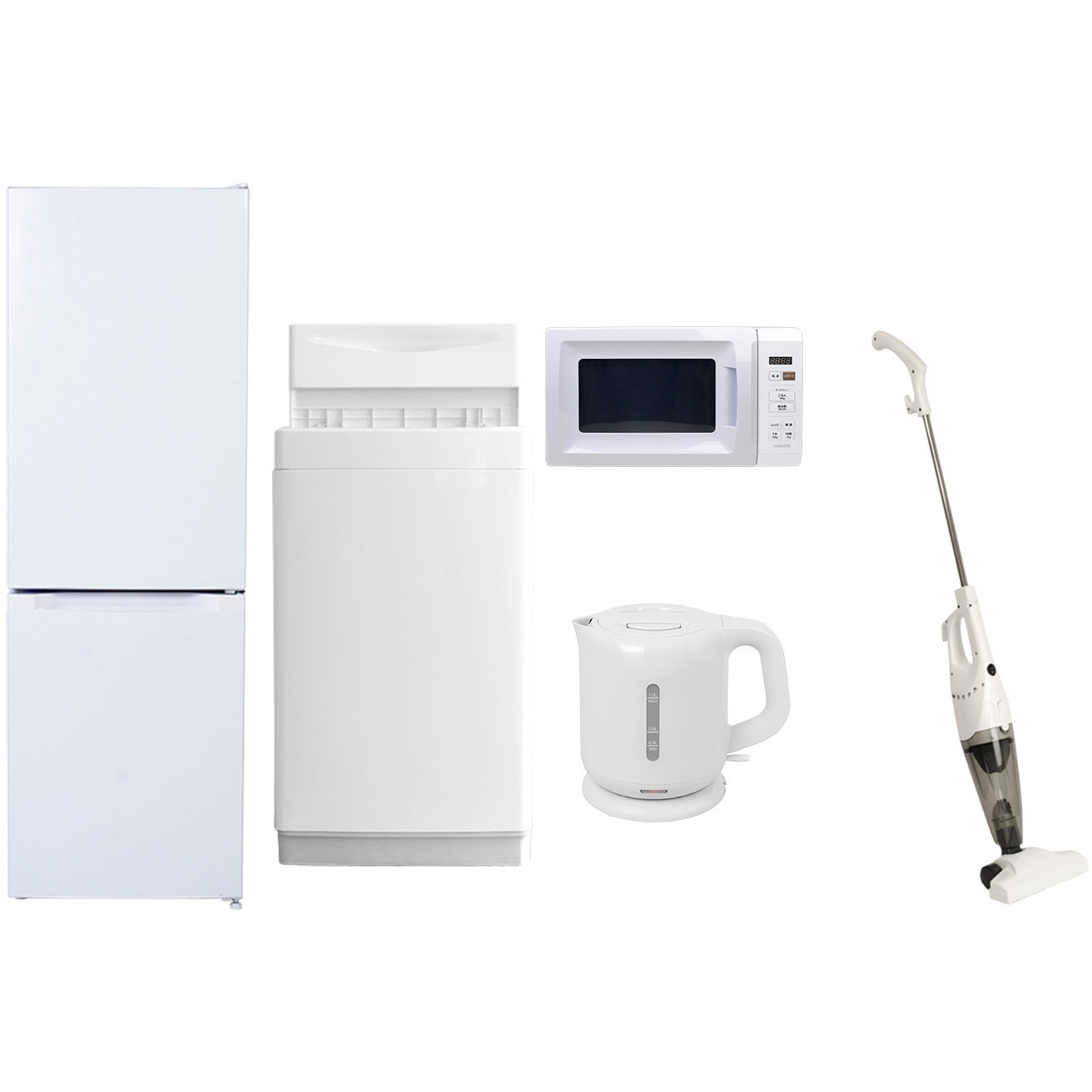 冷蔵庫・洗濯機・電子レンジ・T-falケトル