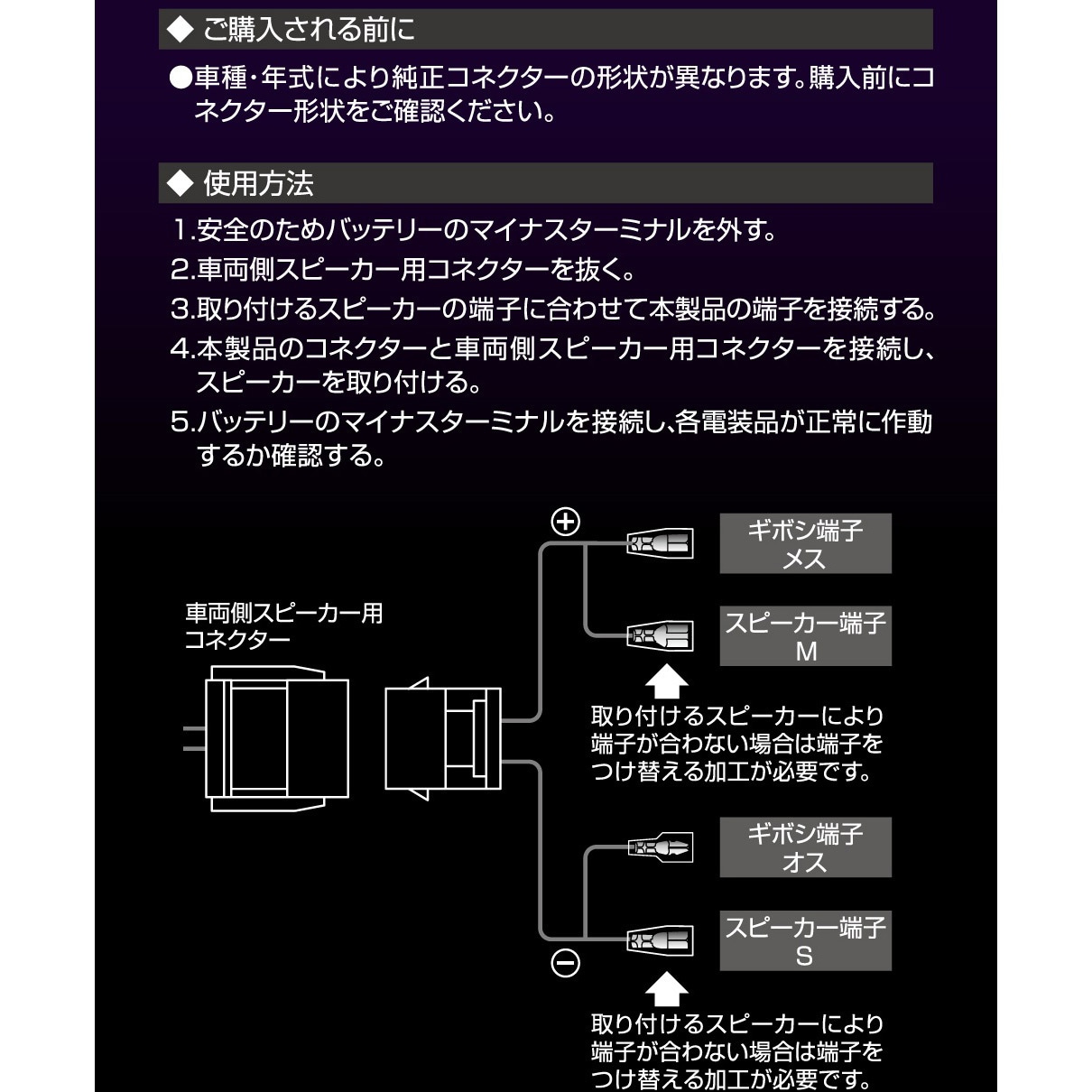 2079 スピーカー変換ハーネス 1セット(2本) エーモン 【通販モノタロウ】