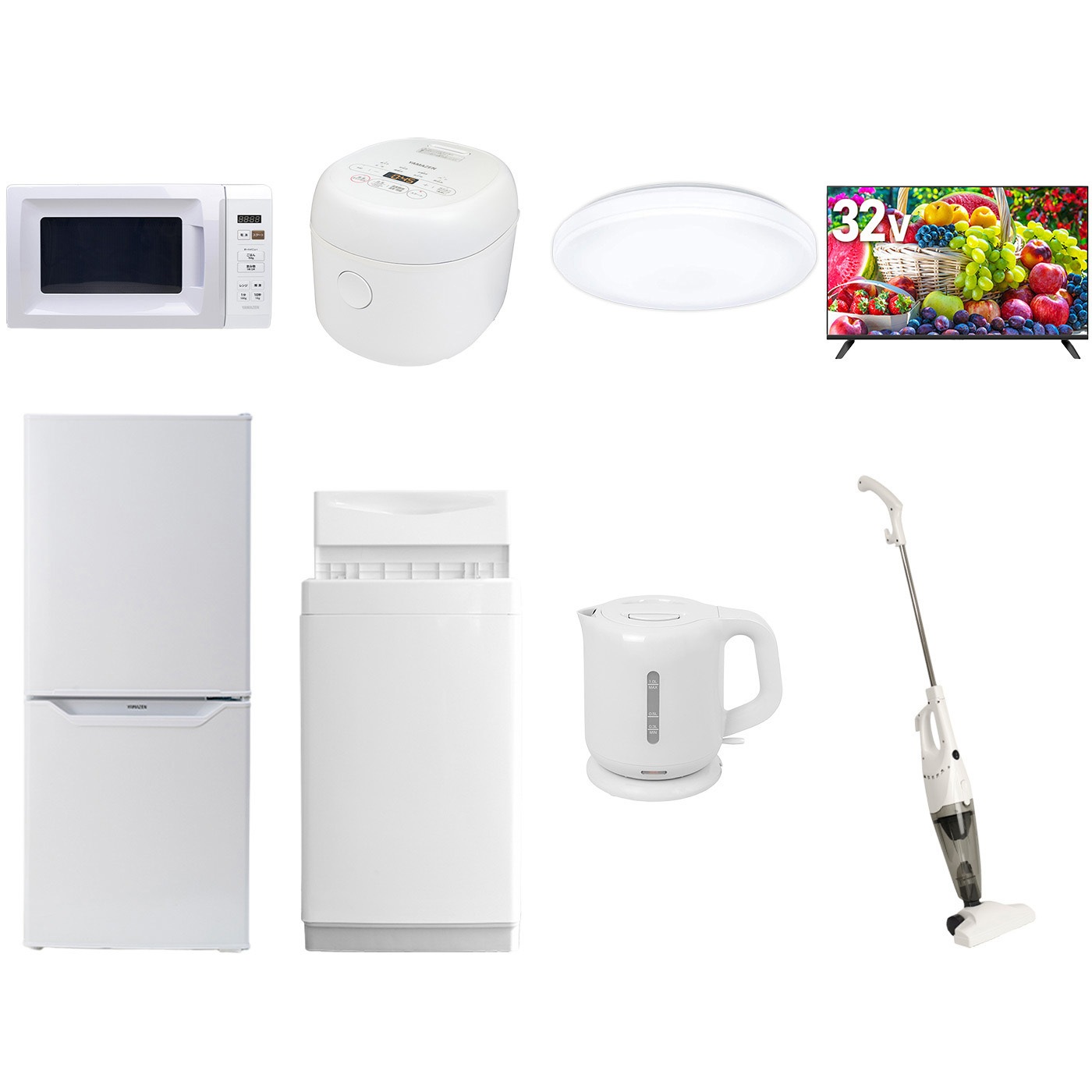 106L6DL32TVDKZC8テン50WH3 【家電セット】8点セット (86L冷蔵庫 5.0kg 