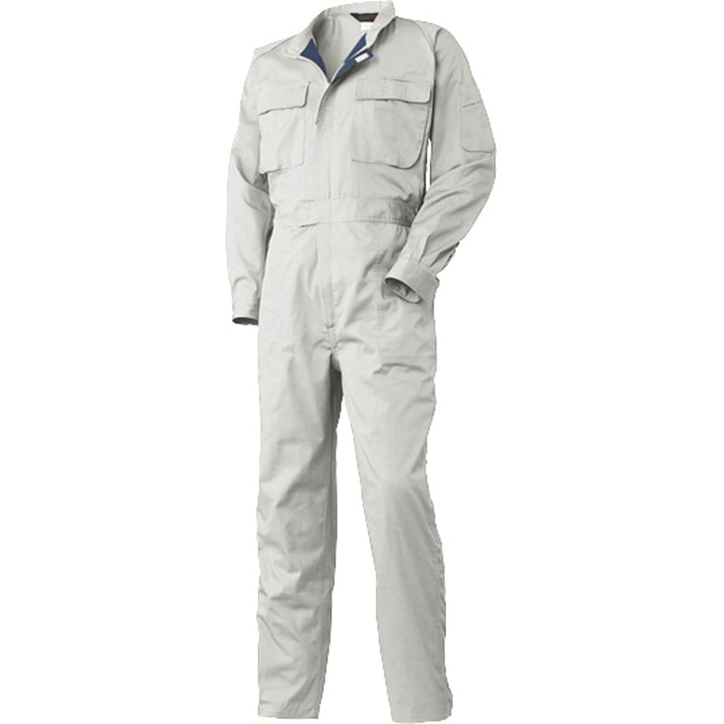 353530 3535-30 綿混 ツナギ服 アタックベース 長袖つなぎ 混率(%):ポリエステル65・綿35 グレー色 着丈55cm