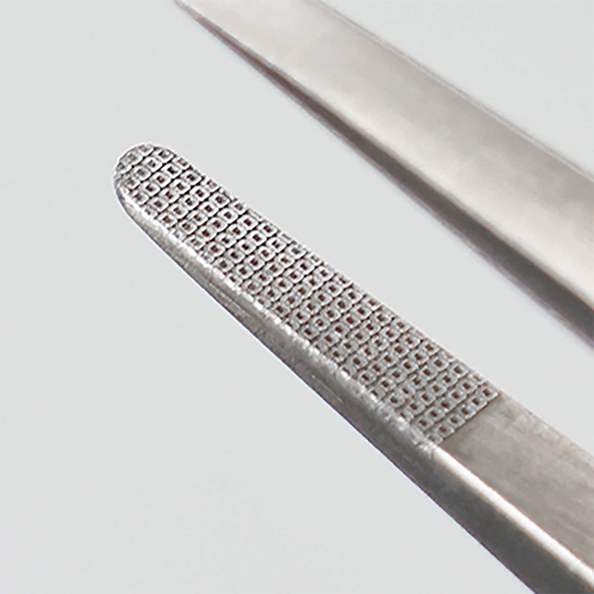 217-H ラバーグリップ付ステンレスピンセット 先曲がり ANEX 先