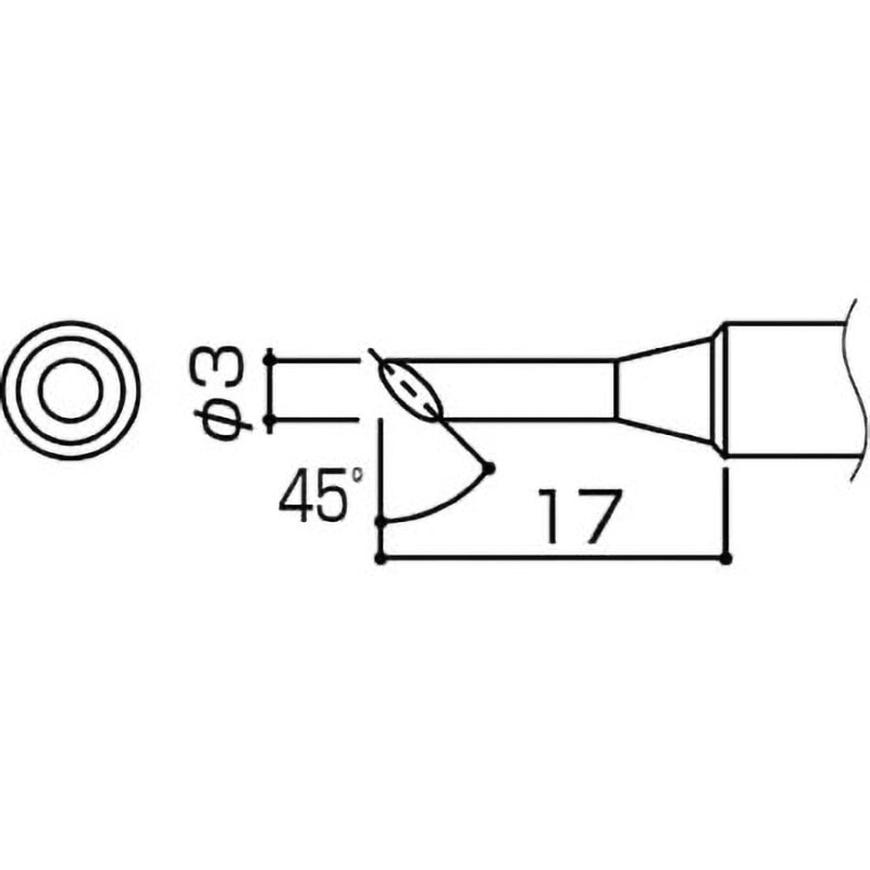 T4-3C こて先 3C型 10本入 1個 HAKKO(白光) 【通販モノタロウ】