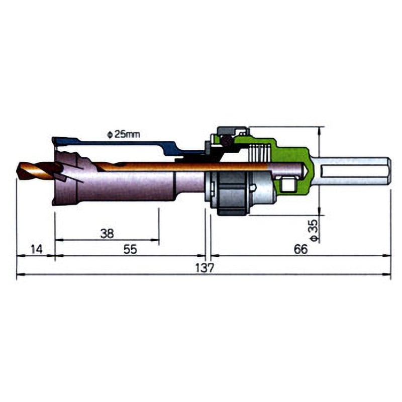 SLF028 エスロック 深穴ホールソー(カッター) ミヤナガ 刃径28mm