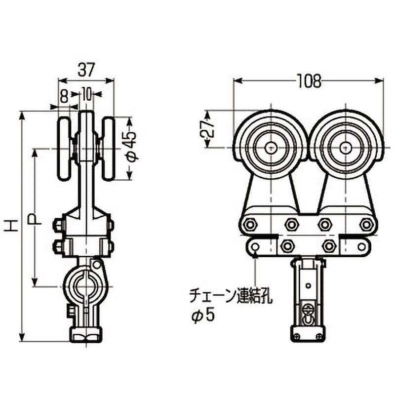 CK-56WD4 ケーブルカッシャー(ハンガーレール用50WD4型) 1個