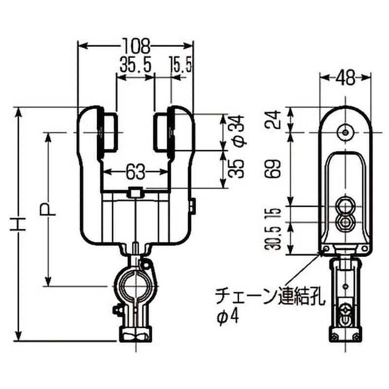 CK-81AZZ ケーブルカッシャー(C型綱用80A型) 1個 未来工業