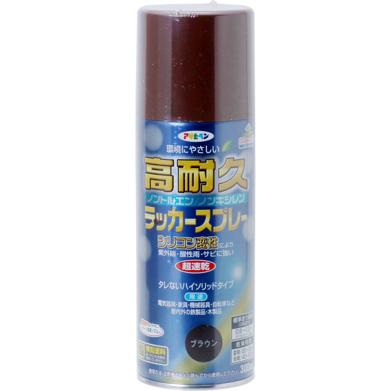 ブラウン 高耐久ラッカースプレー アサヒペン 屋内外木部 超速乾 ブラウン 1本 300ml 通販モノタロウ