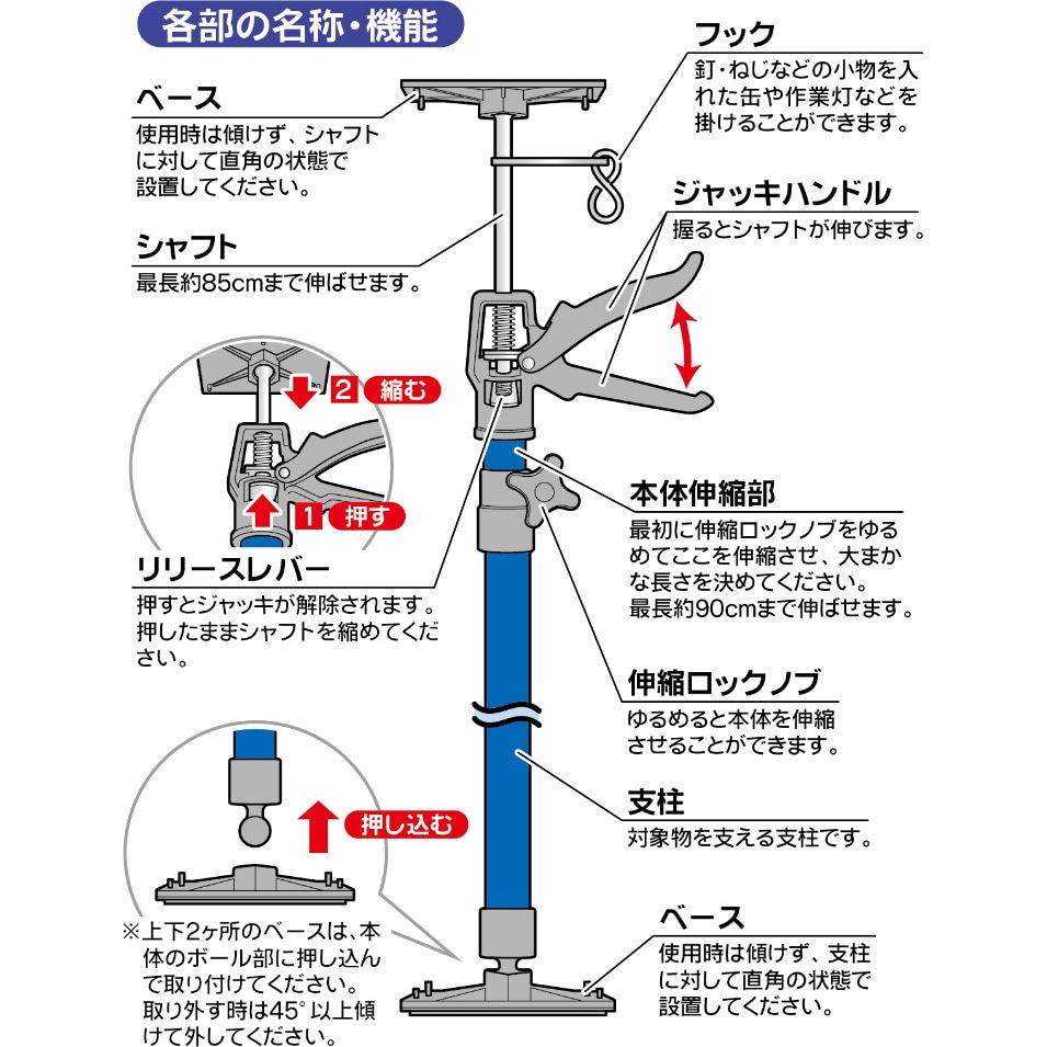 SLG-290 サポートリフター 1本 BeHAUS 【通販モノタロウ】