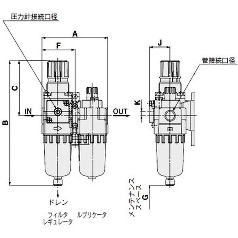 AC40A-02CE-B エアフィルタ・レギュレータ・ルブリケータ SMC