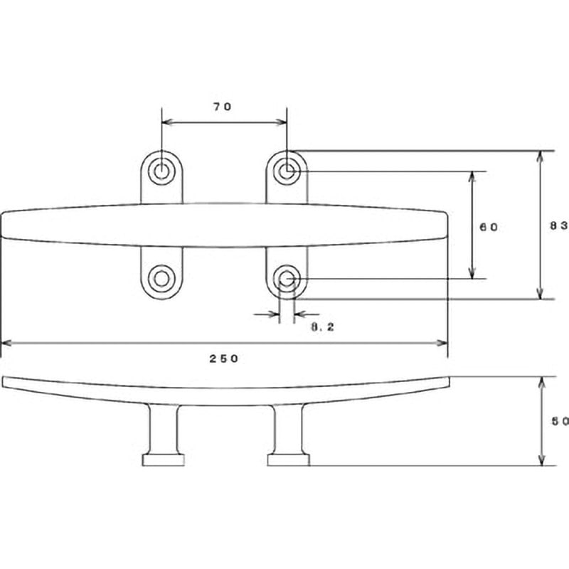 KTL-10 ステンレス クリートローフラット型 水本機械製作所 全長250mm