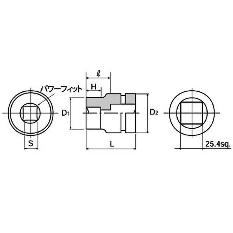 ABP8-21SQP 25.4sqインパクトレンチ用インナソケット 1個 KTC