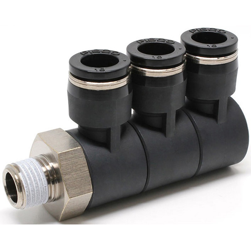 PHT10-02-C トリプルユニバーサルエルボ PISCO(ピスコ) 標準タイプ R チューブ外径10mm 1袋(10個) 10,786円