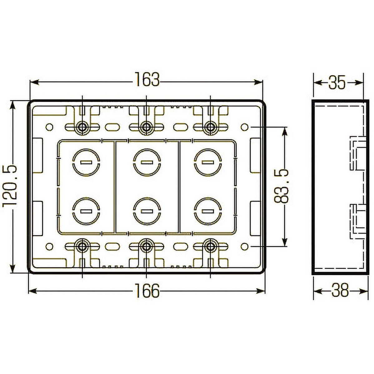 モール用スイッチボックス(3ヶ用) 未来工業 【通販モノタロウ】