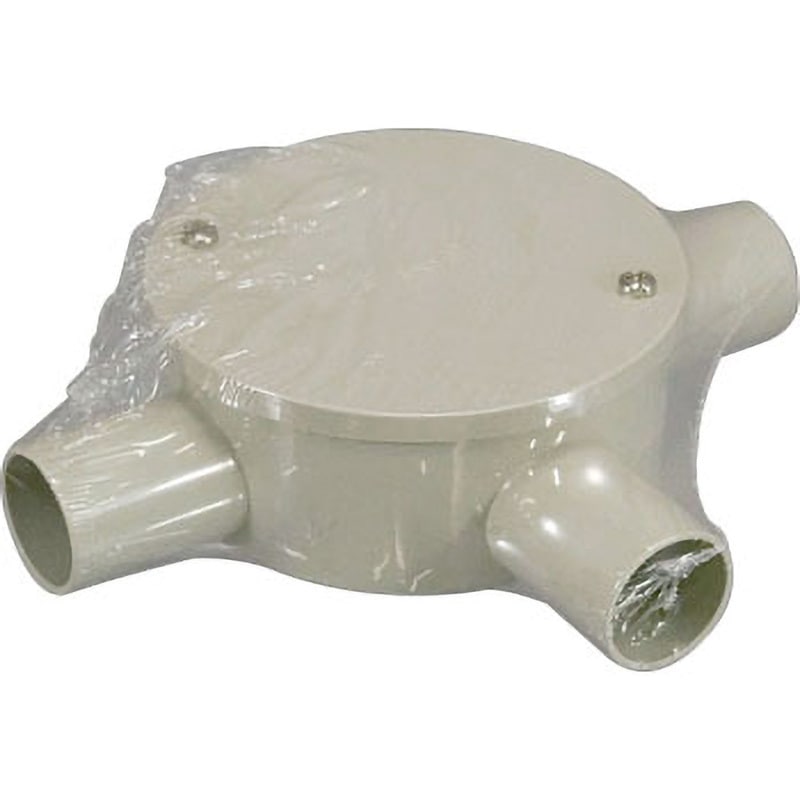 MRM　3月分 PVM16-3KJ 露出用丸形ボックス〈カブセ蓋〉 (3方出) 1個 未来