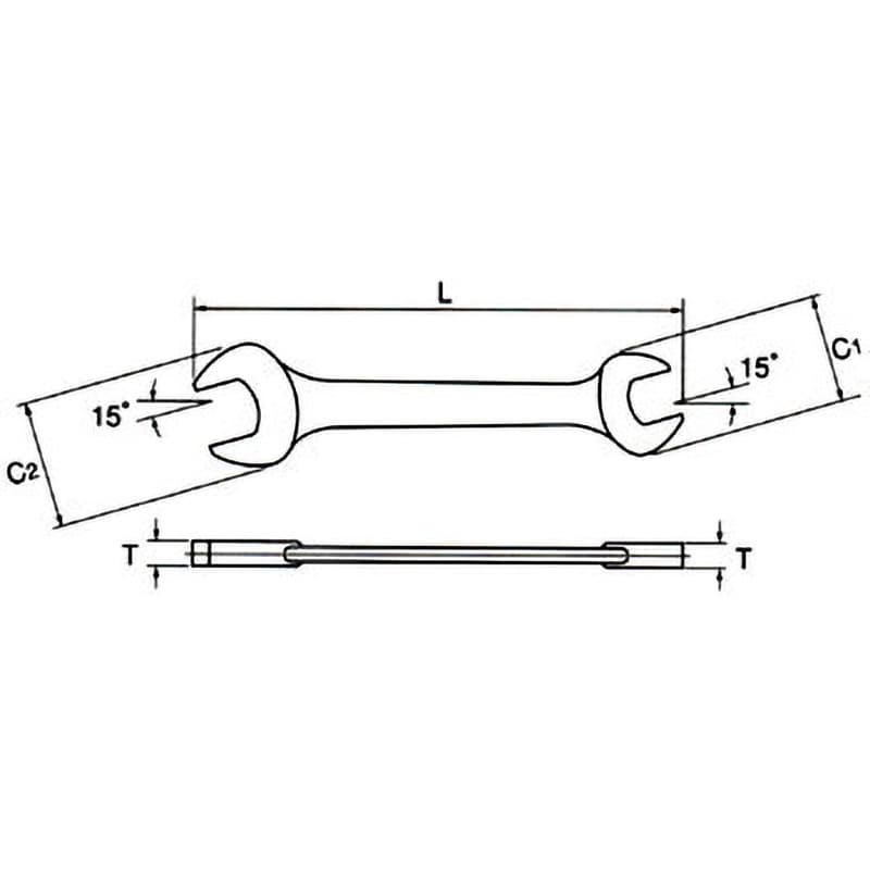 SN2430 両口スパナ 普通級 旭金属工業(旧新日本ツール) 単品 二面幅24×30mm寸法24×30mm - 【通販モノタロウ】