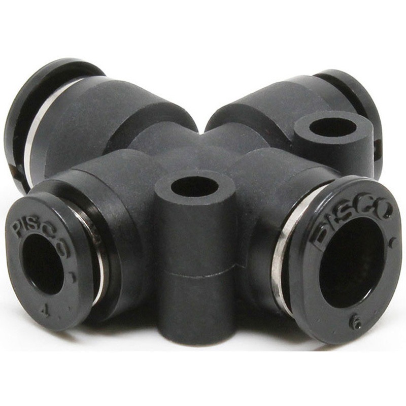 PZB6-4MW ミニタイプ クロスB PISCO(ピスコ) 空気 ミニライトグレー チューブ外径6X4mm 1袋(10個)