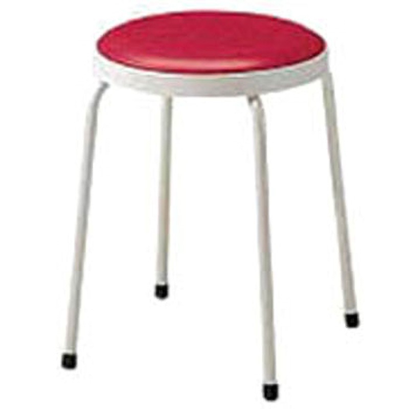 T-690B-RD 丸イス レッド ノーリツイス 丸椅子 ビニールレザー T-690B