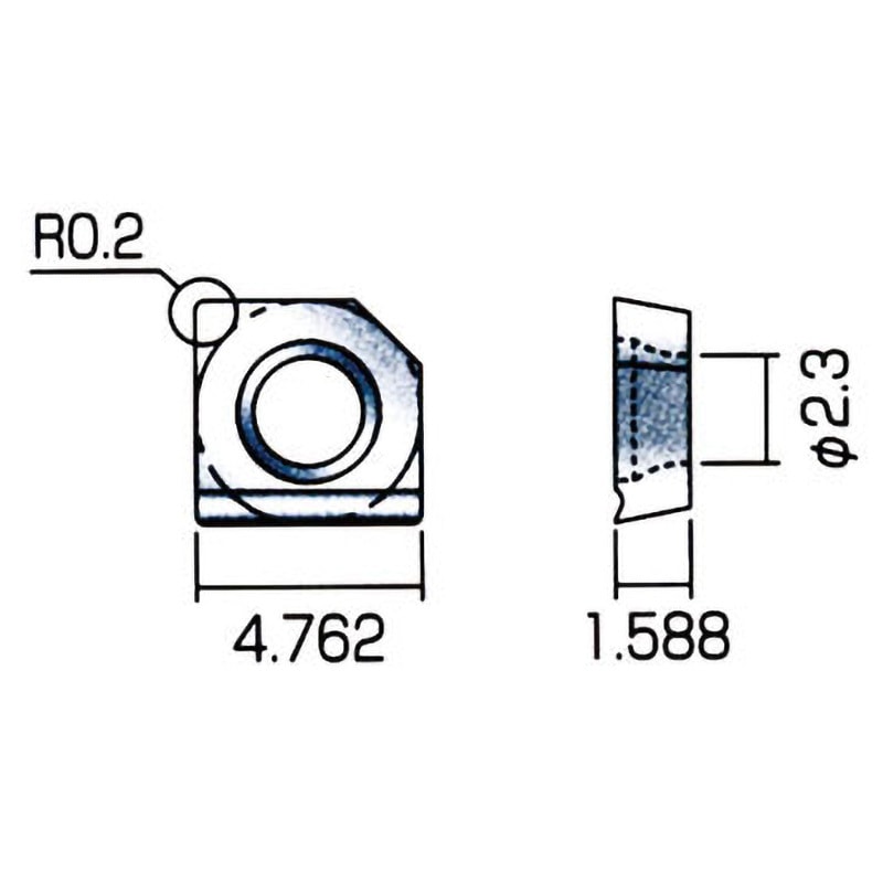 SP-SPET040102 NK1010 チップ SP-SPET 富士元工業 正方形90° 超硬K10種製 コーナー半径0.2mm 1箱(12個)