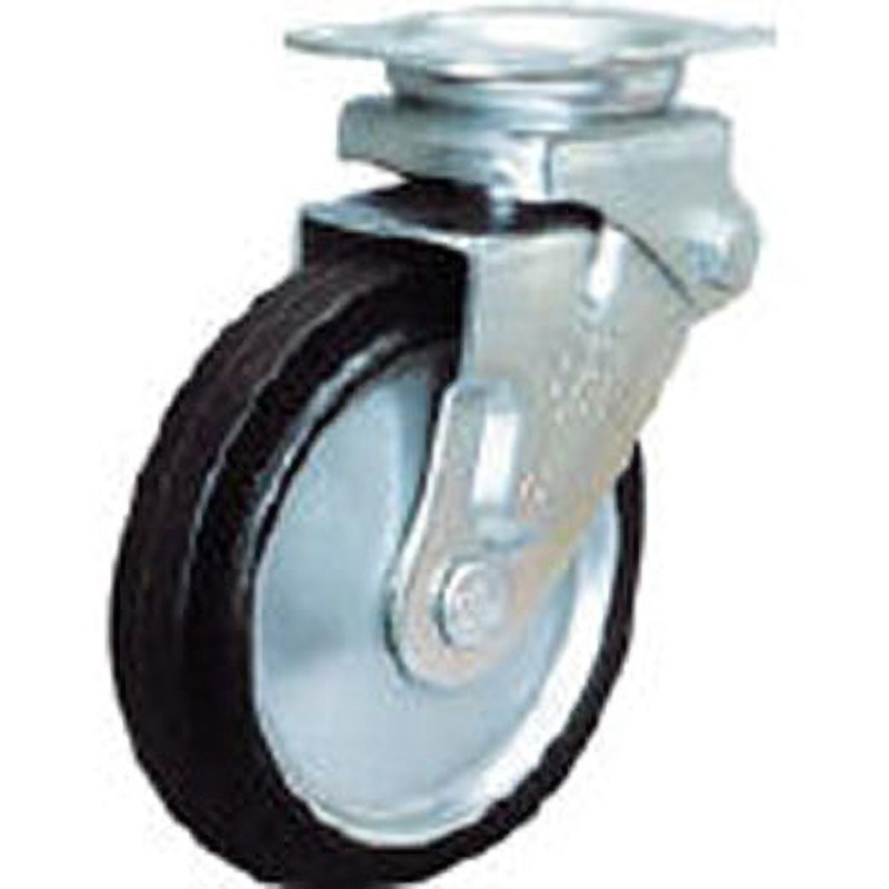 SAJ-150W 緩衝キャスター 自在 150径 ゴム車輪 SISIKU(シシク) 衝撃吸収 許容荷重147daN 取付高210～198mm