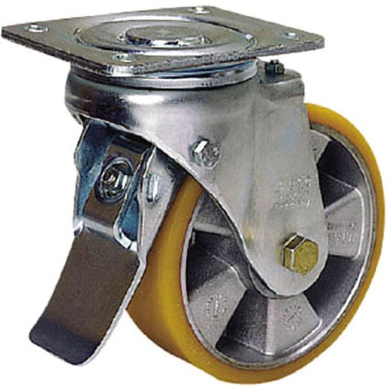 LH-ALTH101K-1-ST 重荷重用キャスター 自在ストッパー付 100径 ウレタン車輪 1個 SISIKU(シシク) 【通販モノタロウ】