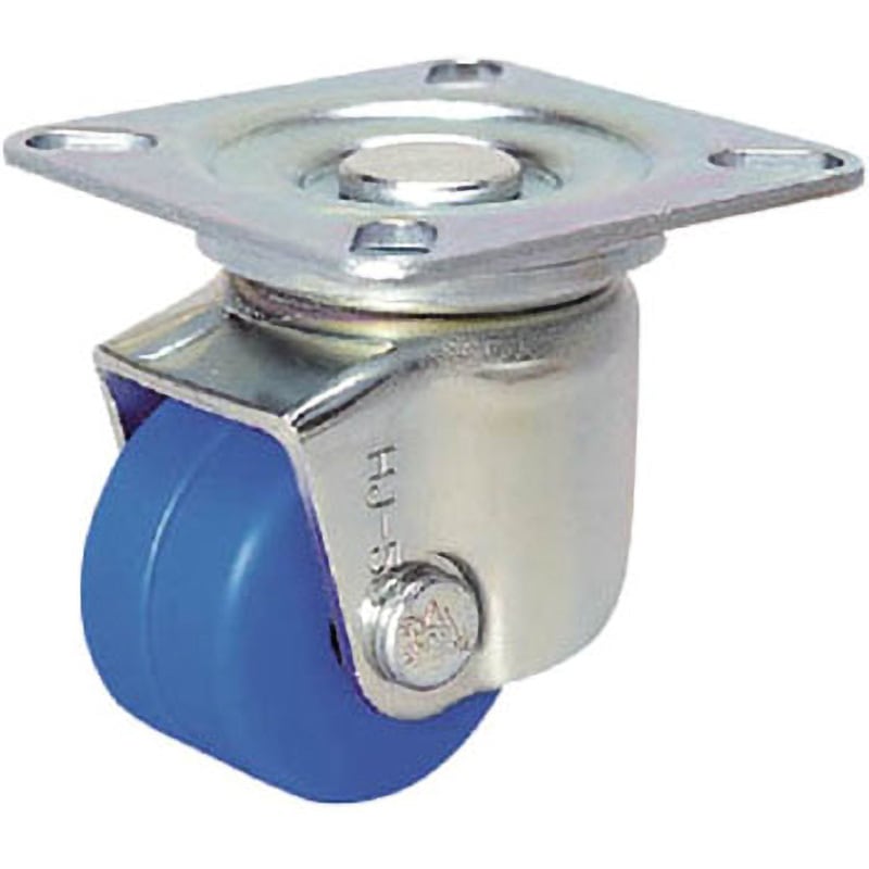 HJT-75U-MC 低床重荷重用双輪キャスター 自在 75径 MC車輪 三価クロメート SISIKU(シシク) ナイロン車輪 許容荷重4900daN 取付高108mm  HJT-75U-MC