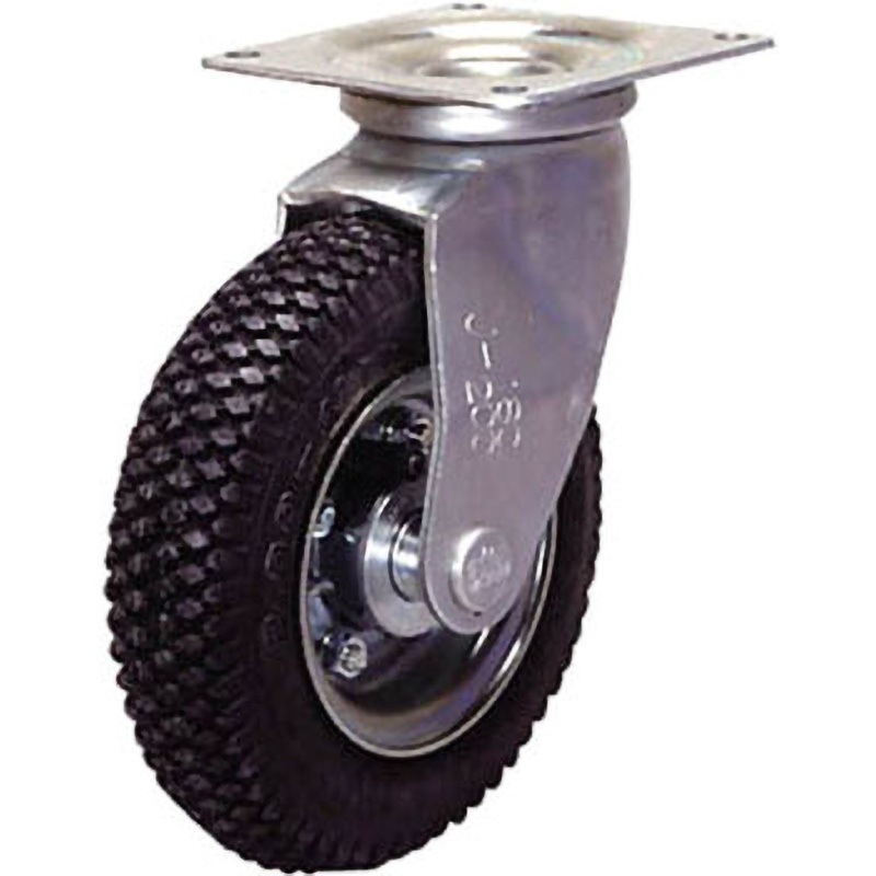 AIJ2.00-4 空気入車輪付キャスター 自在 204mm SISIKU(シシク) ゴムSBR車輪 許容荷重780daN 取付高246mm 7,566円