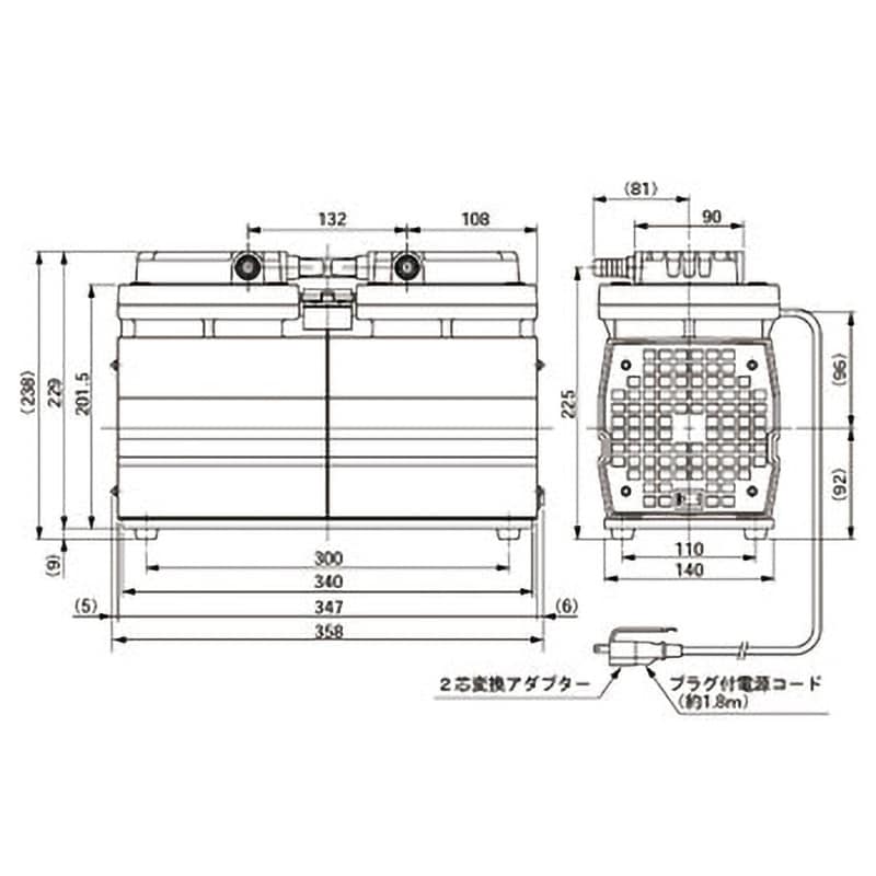 DA-60D ダイアフラム型ドライ真空ポンプ 1段排気方式 ULVAC(アルバック) 電源AC DA-60D - 【通販モノタロウ】