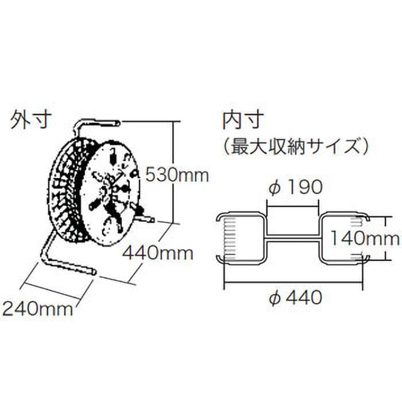 DR-720 ロープリール(タテ型リール) 1セット ジェフコム(DENSAN) 【通販モノタロウ】