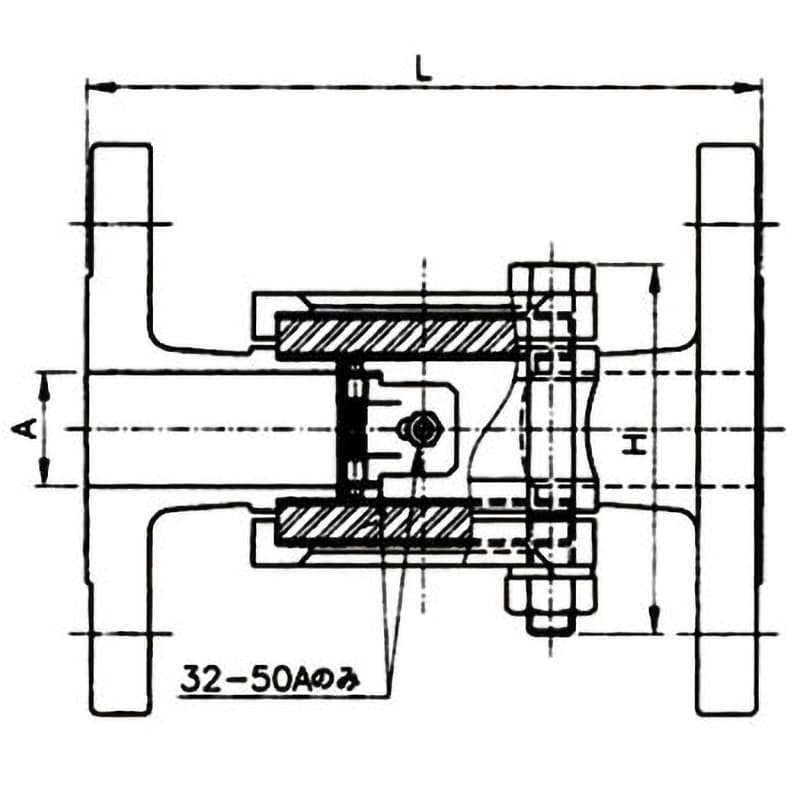 GKF13F-40 ステンレス製フラッパー式サイトグラス(フランジ継手) ワシノ機器 最高使用圧力0.98MPa 呼び径(B)1-1/2 GKF13F- 40 - 【通販モノタロウ】