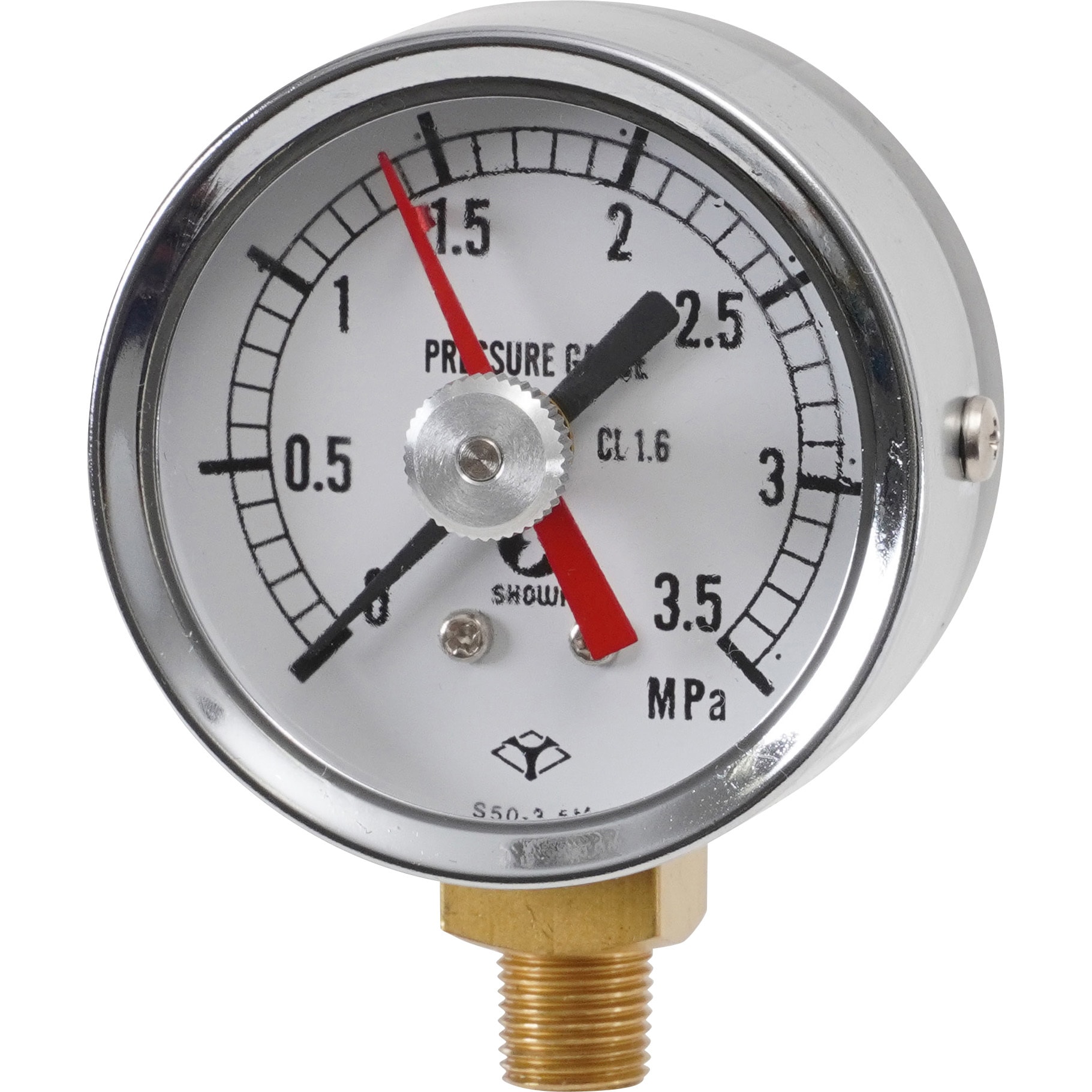 PGF35 圧力計 PGF形 正和 A枠(立型つば無し) 置針付 圧力レンジ0～3.5MPa   PGF35