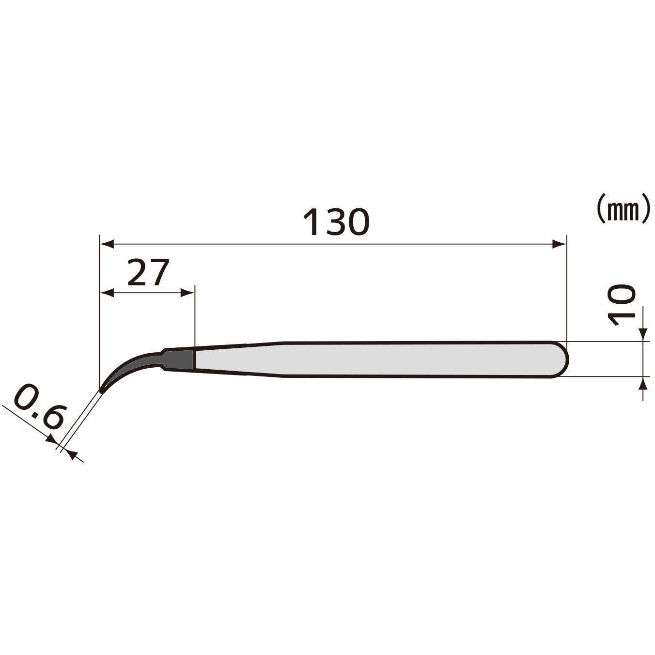 えんぴつ PTZ-43 ESDピンセット エンジニア 先曲 非磁性ステンレス製 全長130mm