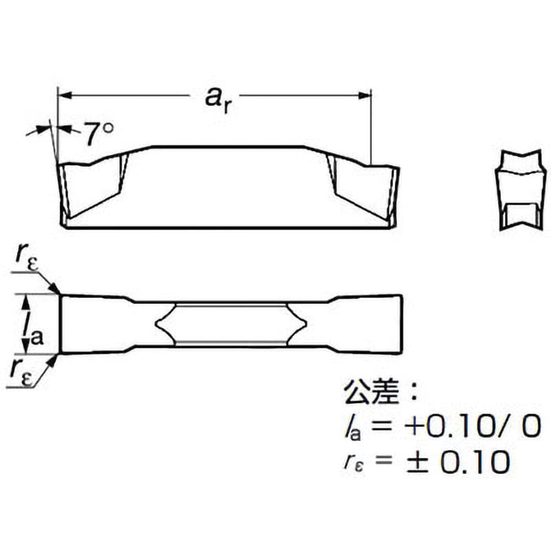 N123G2-0300-0003-CR 1105 CoroCut(R)1・2 高送り突切り加工用チップ 1