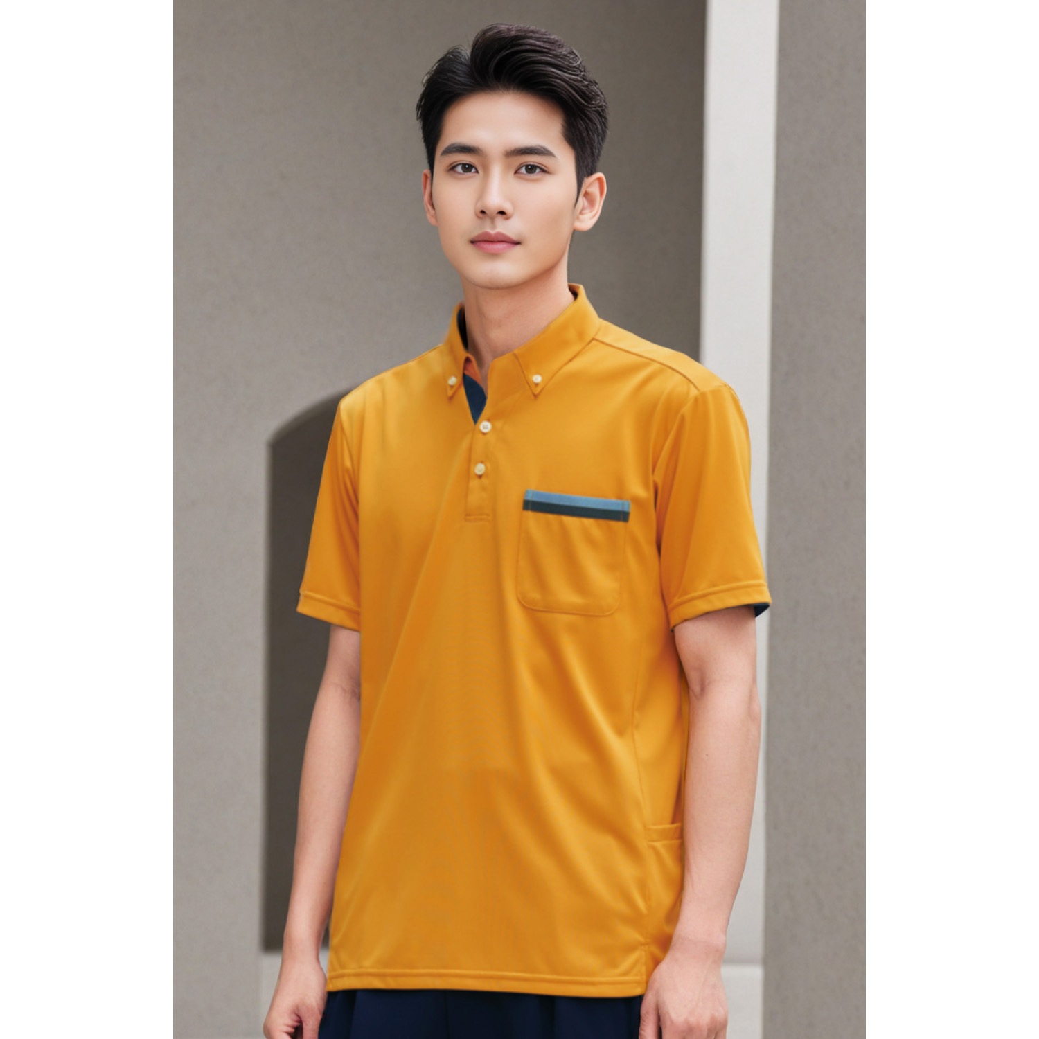 ✈夏　バーバリー　ジャケット　半袖 ロング シャツ　マスタード イエロー　2　M ✈夏 バーバリー ジャケット 半袖 ロング シャツ マスタード