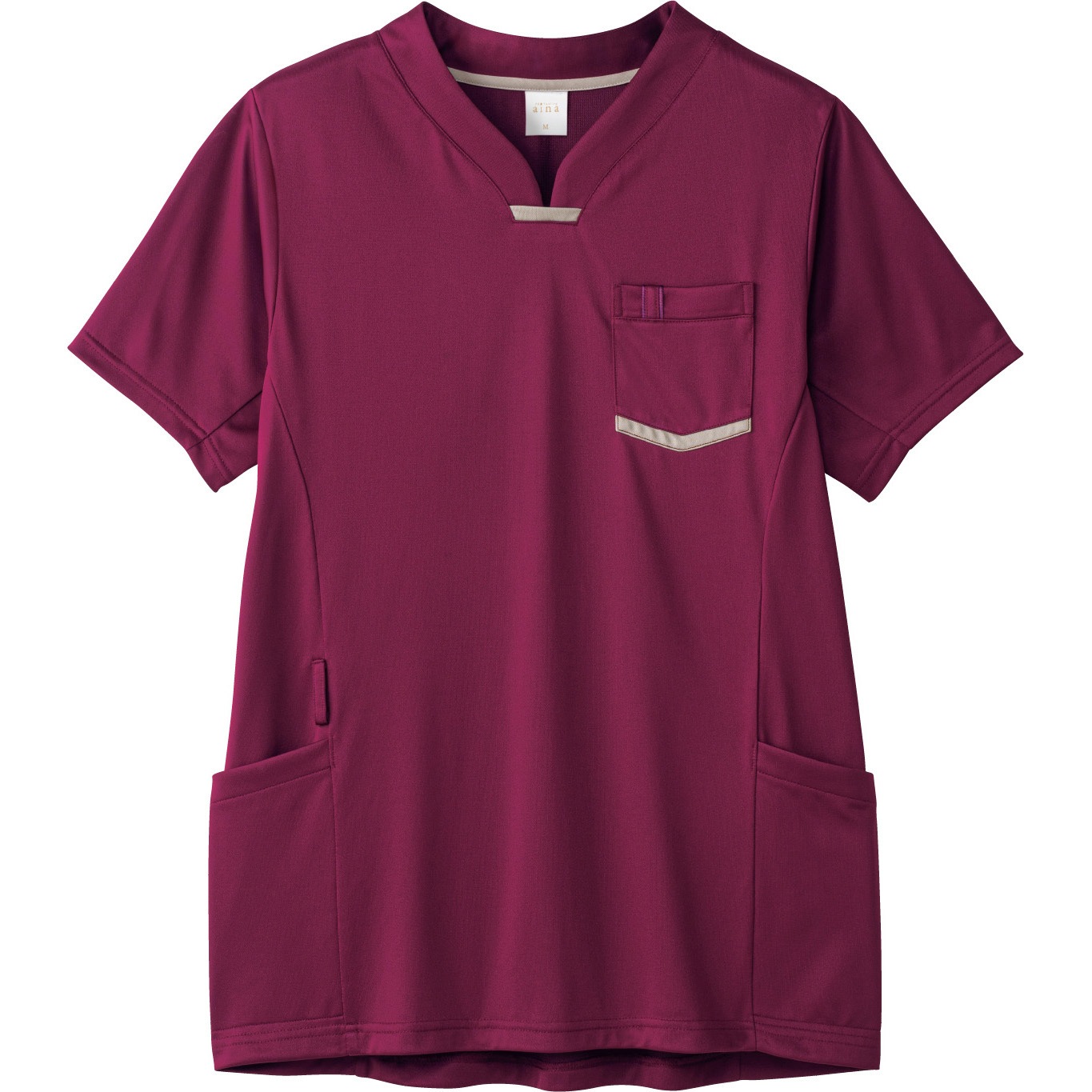 AIT310 PROFeelingニットスクラブ/男女兼用AIT310 PROFeeling ワイン色 サイズS