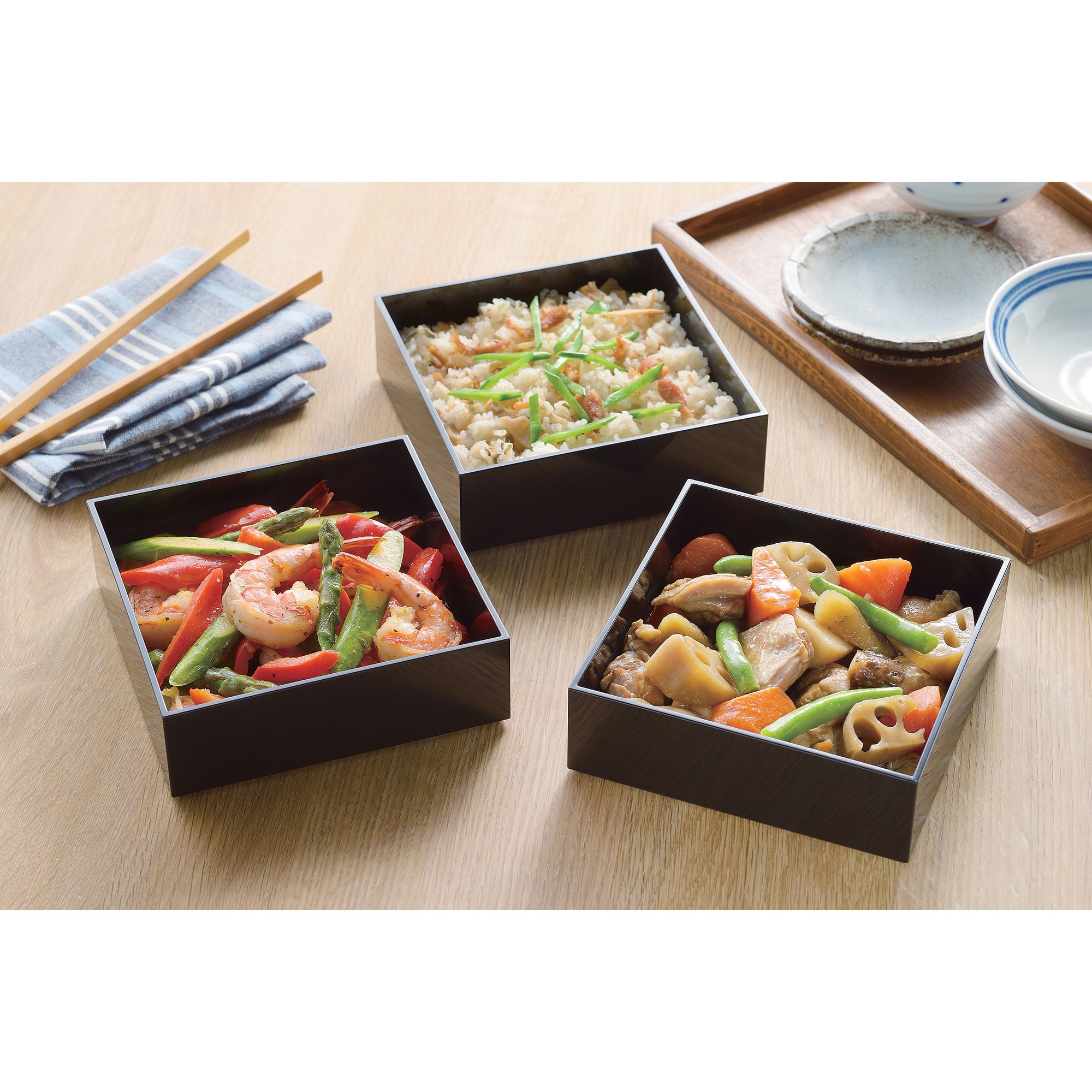 作家物重箱 楽天市場】パール金属公式 普段使いできる重箱3段(ホワイト)ゴムベルト