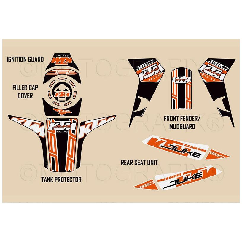 MT-KTM3901K フルペイントプロテクション MT-KTM3901K MOTO GRAFIX (モトグラフィックス) ブラック/ホワイト/オレンジ色 タイプFull Paint Protection System