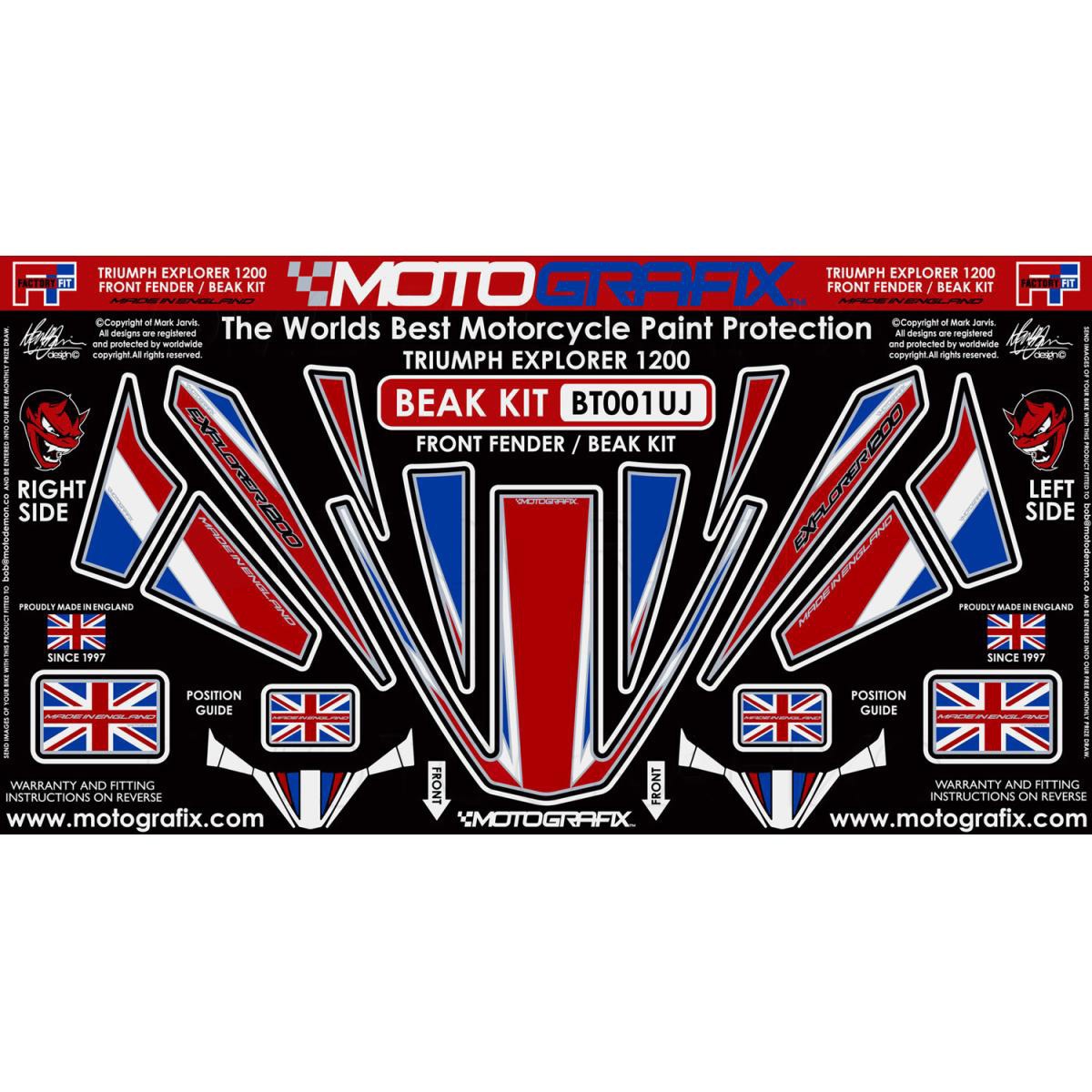 MT-BT001UJ ボディパッド ユニオンジャック  MT-BT001UJ MOTO GRAFIX (モトグラフィックス) タイプBeak Protection Kit
