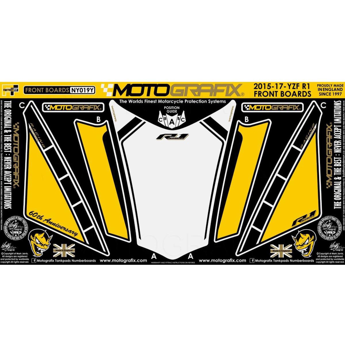 MT-NY019Y ボディパッド イエロー MT-NY019Y MOTO GRAFIX (モトグラフィックス) タイプFront Body Pad