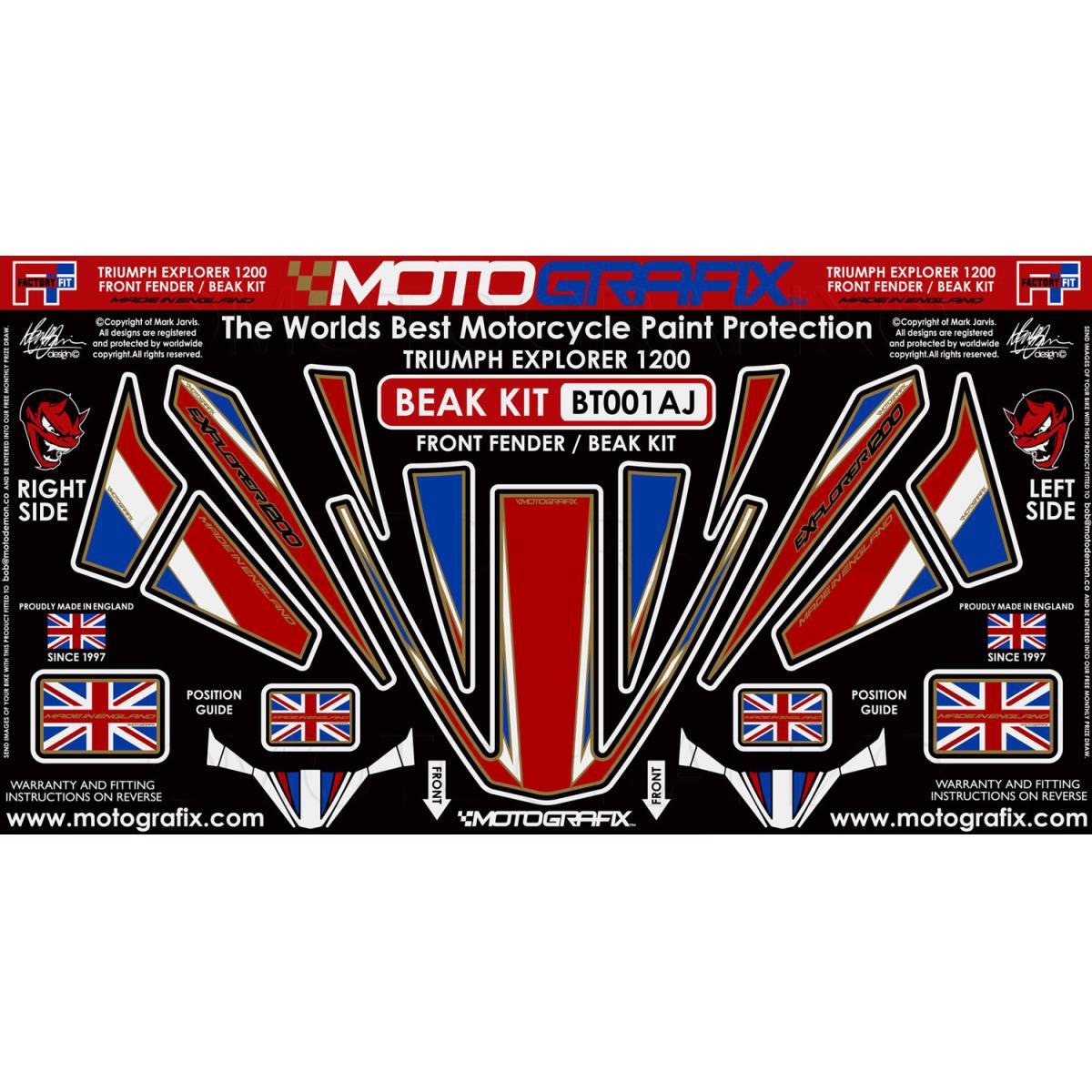 MT-BT001AJ ボディパッド ゴールド/ユニオンジャック  MT-BT001AJ MOTO GRAFIX (モトグラフィックス) タイプBeak Protection Kit