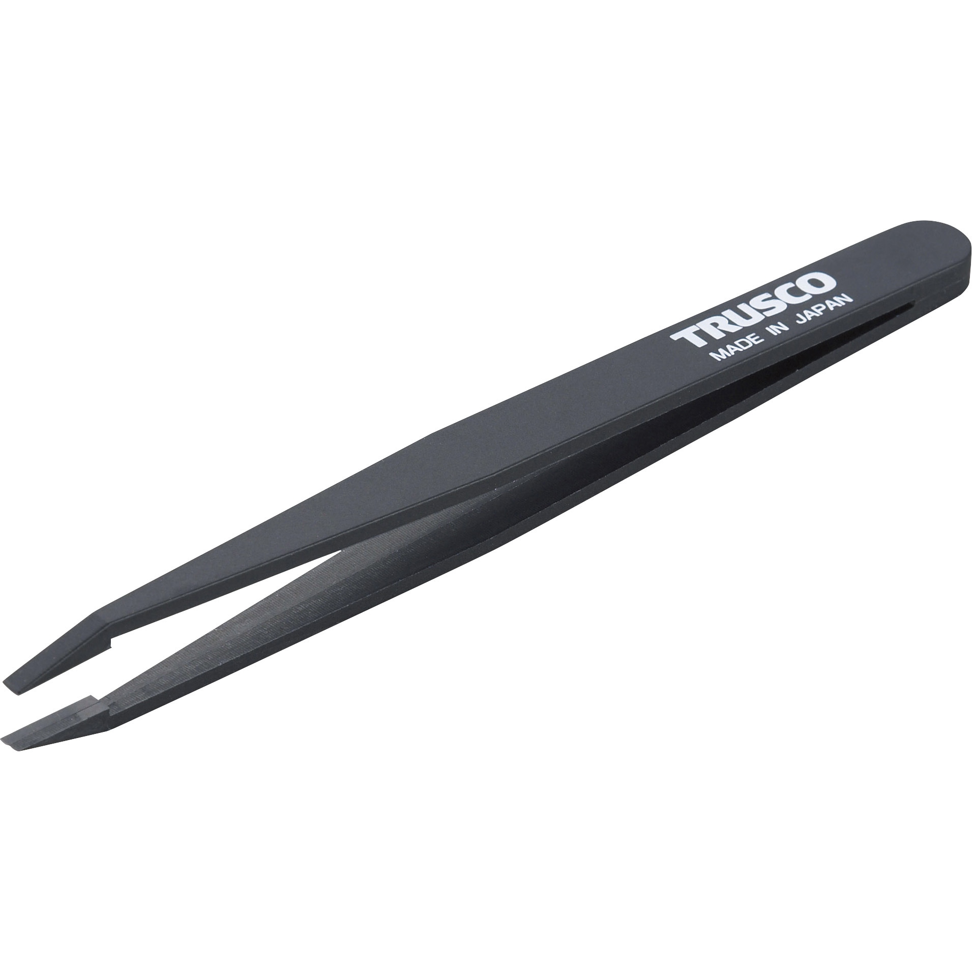 TPP-233 プラスチックピンセット TRUSCO 先平細型 全長120mm TPP-233