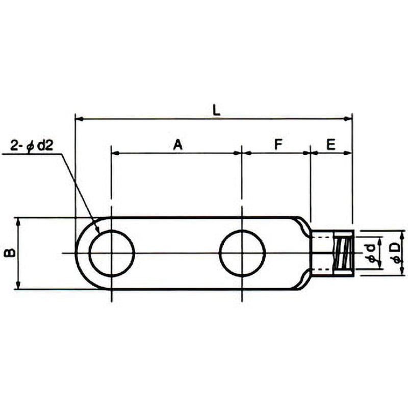 RD 250-12 銅線用 裸圧着端子 丸形(RD形) ニチフ 二つ穴(RD形) 電線抱合範囲250mm<sup>2</sup> 1箱(5個) -  【通販モノタロウ】