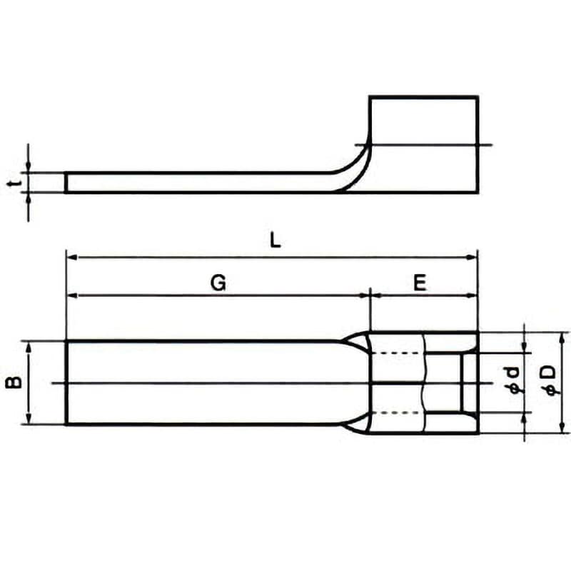 BT5.5-13 裸ブレード端子 (BT形) Sタイプ ニチフ 電線抱合範囲2.63～6.64mm<sup>2</sup> 1箱(100個) -  【通販モノタロウ】