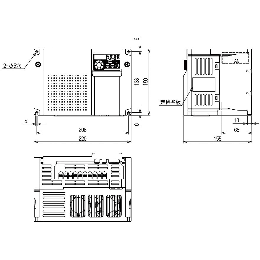 在庫有り 三菱電機 FR-D720-7.5K 簡単・小形インバータ FREQROL-D700シリーズ 三相200V 容量7.5kw - 2