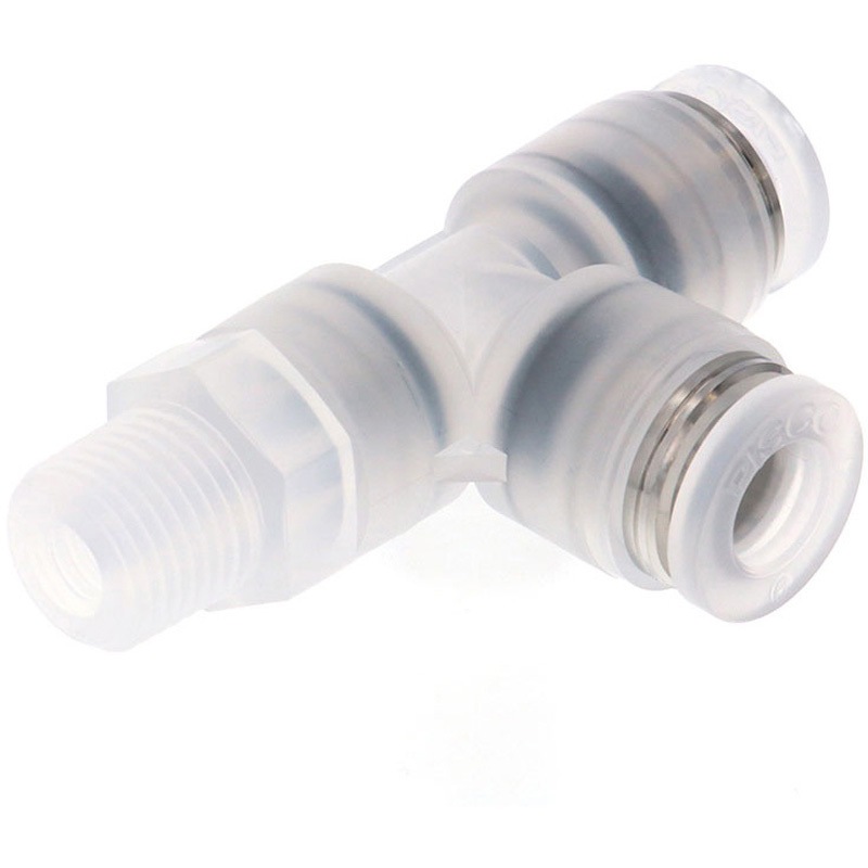 SPPD6-01 チューブフィッティングPP/耐腐食性SUS303相当 ブランチティー PISCO(ピスコ) 適合チューブ外径6mmねじサイズR1/8 1袋(10個) SPPD6-01