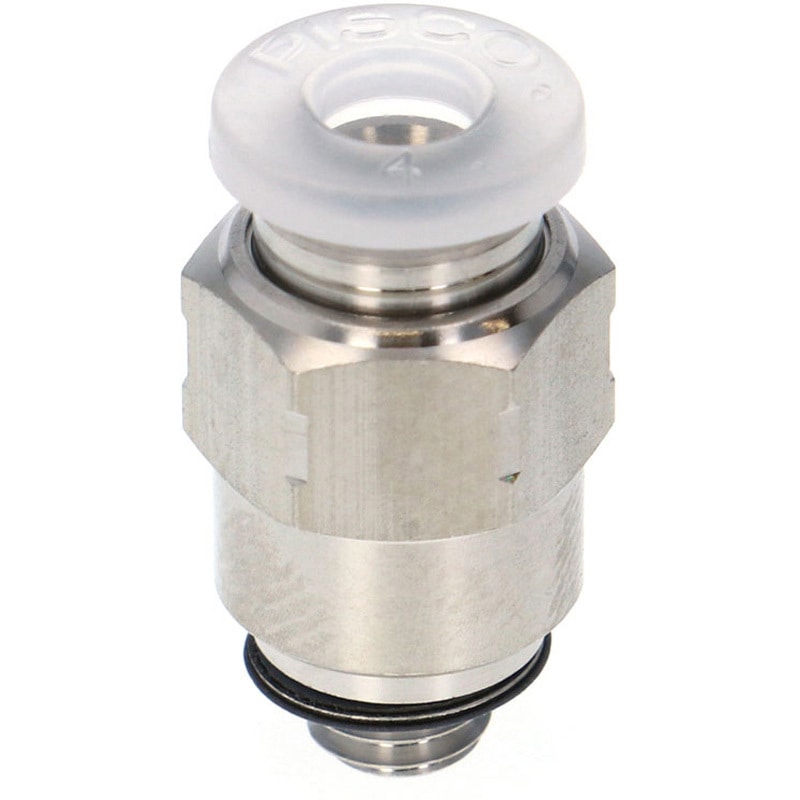 SPPC4-M5SP チューブフィッティングPP/耐腐食性SUS303相当 特殊ステンレス ストレート PISCO(ピスコ) 適合チューブ外径4mmねじサイズM5×0.8 1袋(10個) SPPC4-M5SP