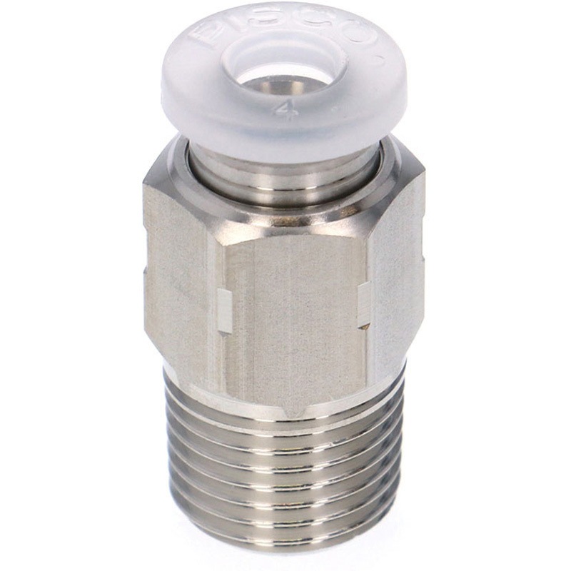 SPPC4-01SP チューブフィッティングPP/耐腐食性SUS303相当 特殊ステンレス ストレート PISCO(ピスコ) 適合チューブ外径4mmねじサイズR1/8 1袋(10個) SPPC4-01SP