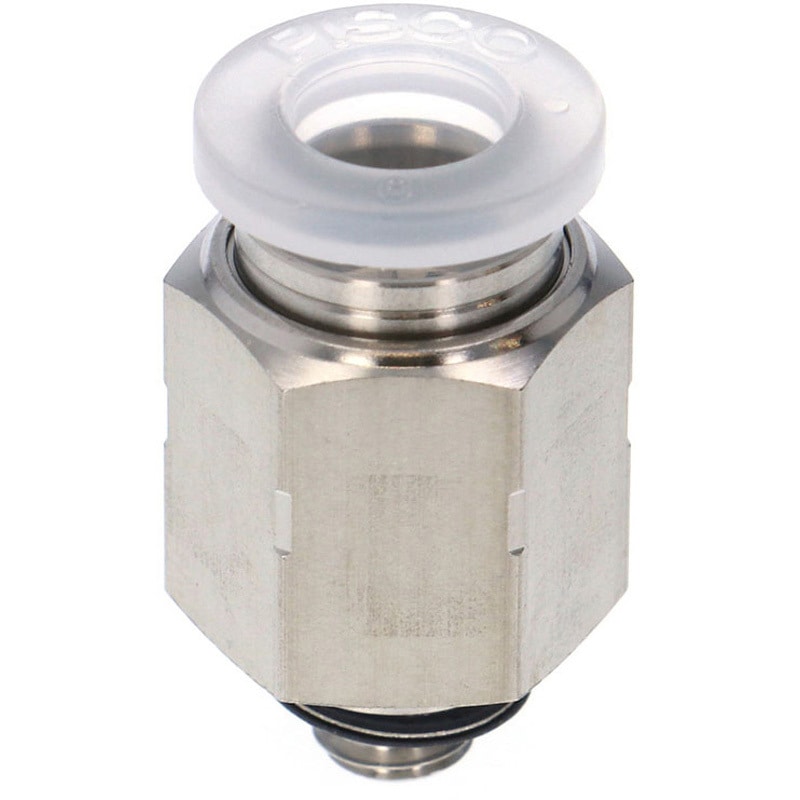 SPPC6-M5SP チューブフィッティングPP/耐腐食性SUS303相当 特殊ステンレス ストレート PISCO(ピスコ) 適合チューブ外径6mmねじサイズM5×0.8 1袋(10個) SPPC6-M5SP