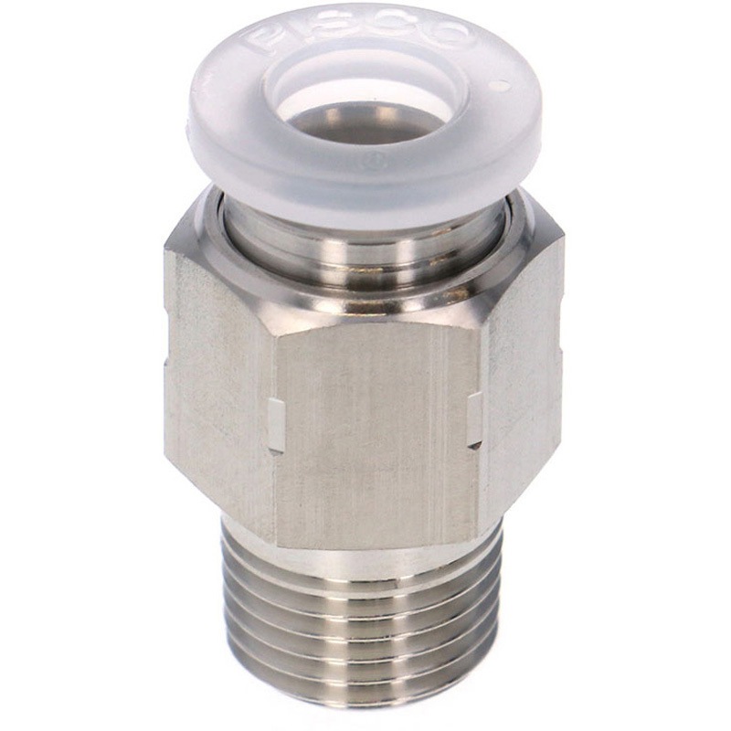 SPPC6-01SP チューブフィッティングPP/耐腐食性SUS303相当 特殊ステンレス ストレート PISCO(ピスコ) 適合チューブ外径6mmねじサイズR1/8 1袋(10個) SPPC6-01SP