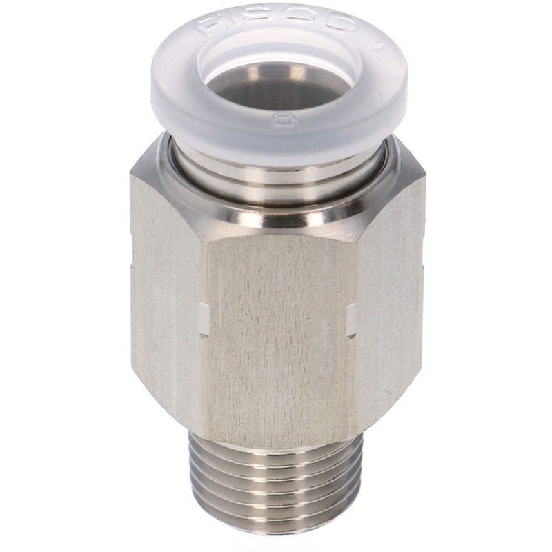 SPPC8-01SP チューブフィッティングPP/耐腐食性SUS303相当 特殊ステンレス ストレート PISCO(ピスコ) 適合チューブ外径8mm 1袋(10個) SPPC8-01SP 6,968円